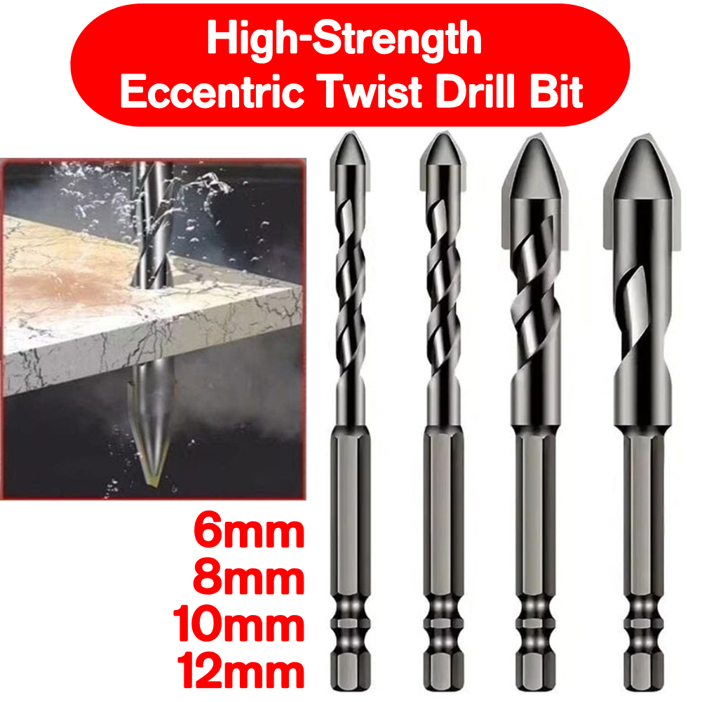 Brocas giratorias excéntricas de alta resistencia, juegos de brocas multifunción, 3/4 piezas, para madera, vidrio, azulejo y plástico