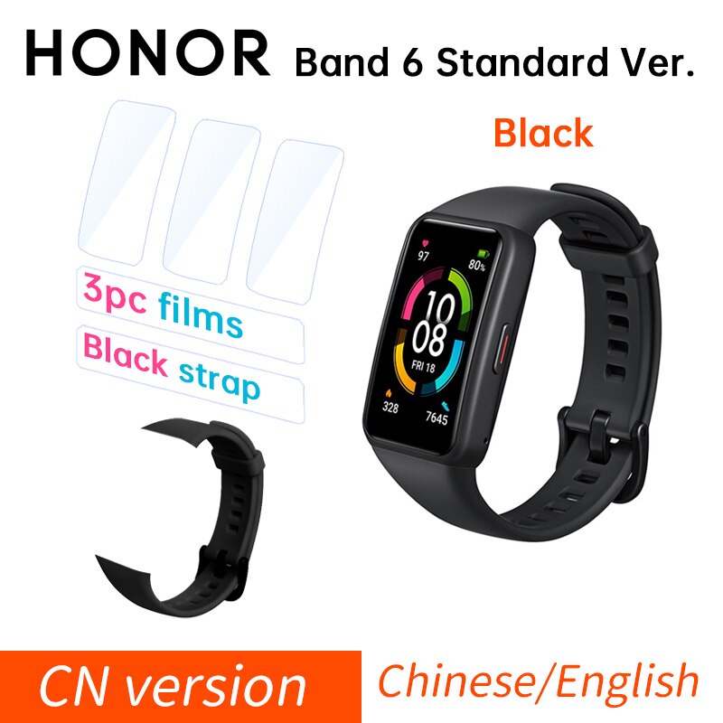 Honor Band 6 Global / CN Version Smartband Bracelet AMOLED Color Touchscreen Blood Oxygen SpO2 Heart Rate Sleep Swim Waterproof: Std B F Cable Blue S