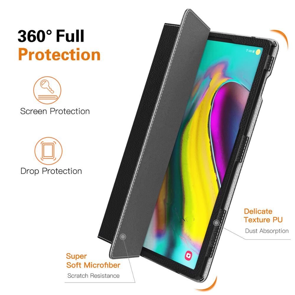 Fodral för samsung galaxy tab  s5e 10.5 release, smalt pu läder skalskydd stativfodral med auto wake/sleep för galaxy tab  s5e