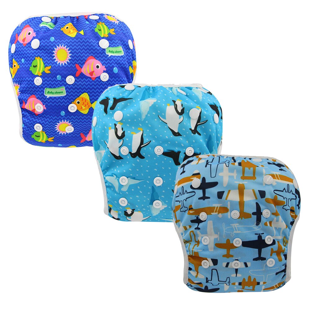 Ohbabyka – couche de bain réutilisable pour bébé et tout-petit, couche-culotte ajustable, taille unique, , de réception pour bébé, 3 paquets, nouveauté été: 667071