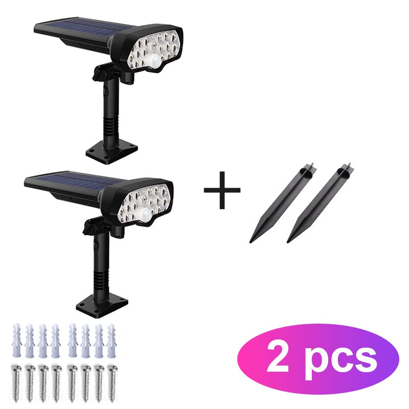 17 LED Motion Sensor Solar Garten Lichter IP67 Wasserdichte Solar Powered Wand Lichter 2-in-1 Wireless Outdoor landschaft Scheinwerfer: B-2 pcs