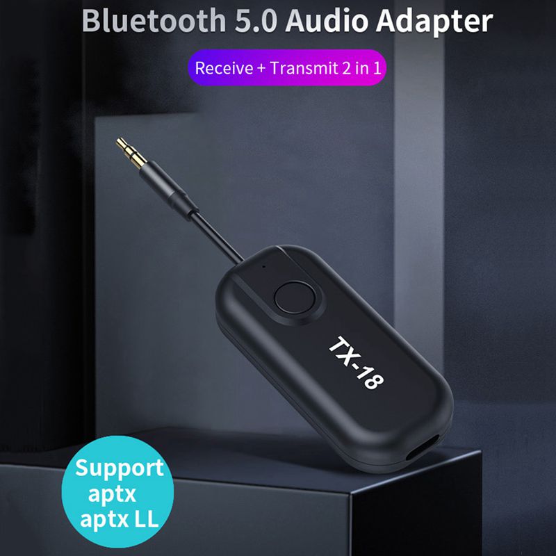 Bluetooth 5.0 sender modtager trådløs 2 in 1 ladebar til tv pc bil højtaler 3.5mm aux hifi musik o adapter