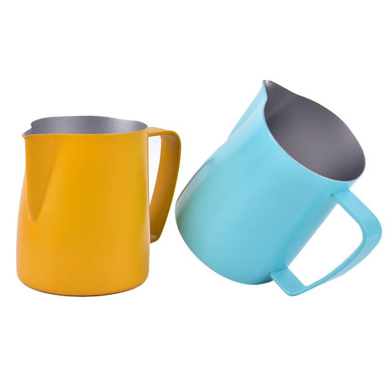 Milk Steaming & Frothing Pitcher Stainless Steel Non-Stick Milk Jug Pull Flower Cup For Coffee Cappuccino Latte Art