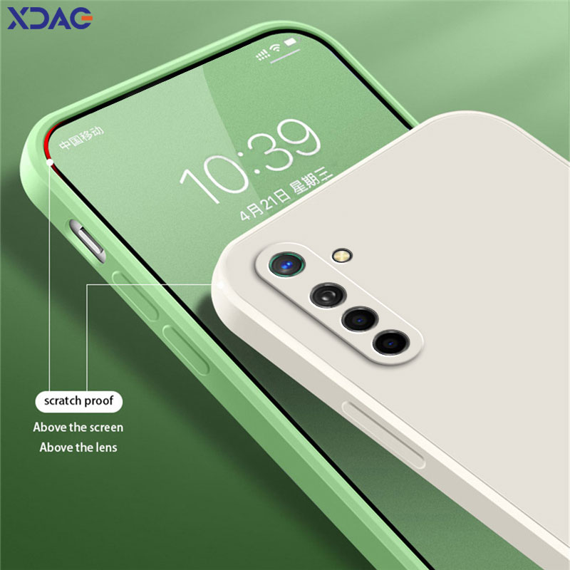 Coque en silicone liquide carrée officielle pour OPPO K5 Realme X2 XT, protection d'appareil photo 360, antichoc, souple, OPPOK5 RealmeXT