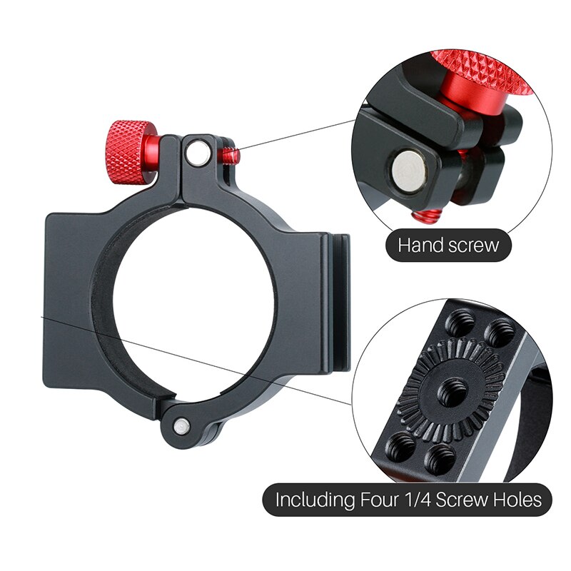 Handheld Gimbal Phone Stabilizer Ring Clamp Mount w/ Cold Shoe Adapter for Zhiyun Smooth 4 Microphone LED Field Monitor Holder