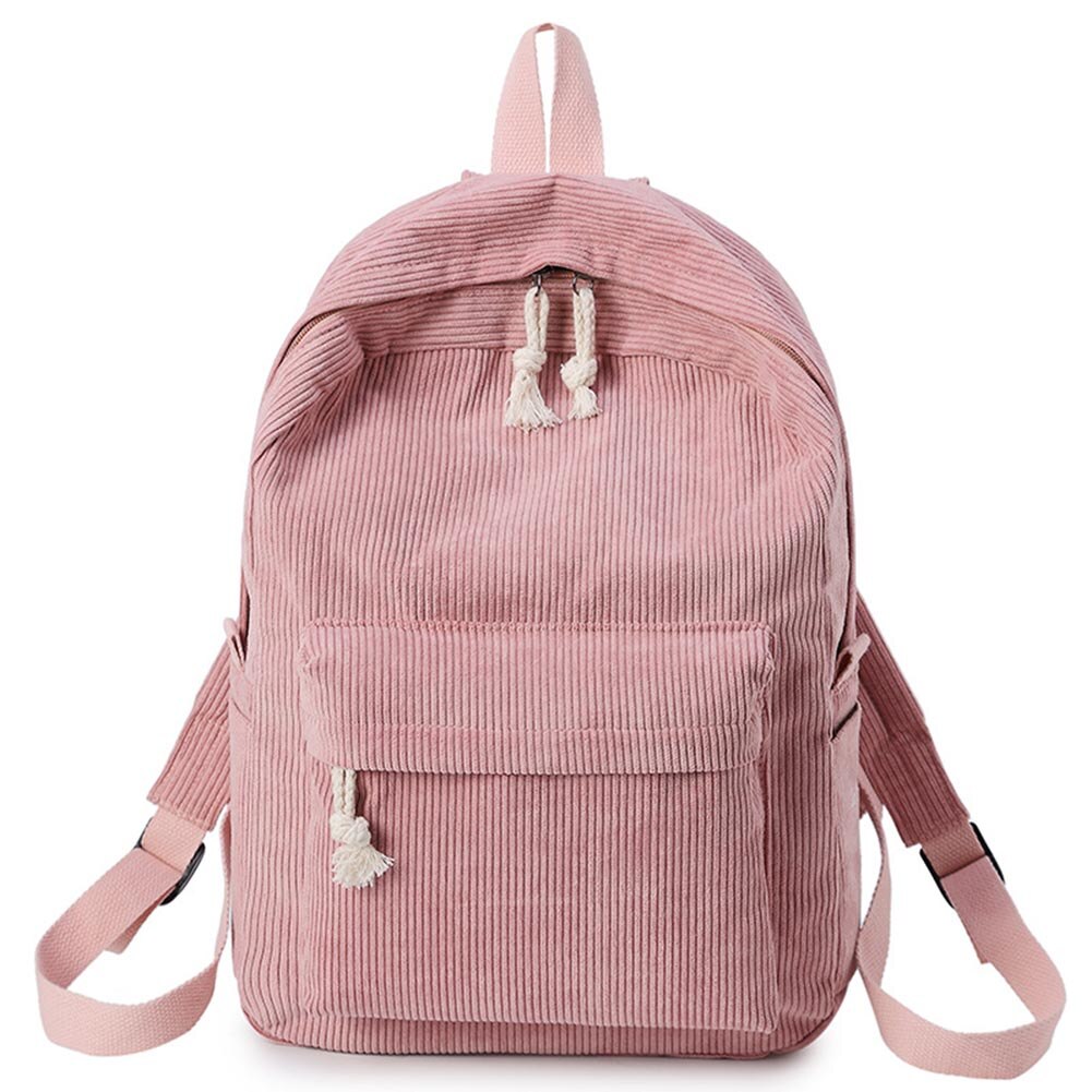 Vrouwen Casual Koreaanse Stijl Effen Kleur School Rugzak Mochila Mujer Zachte Stof Rugzak Voor Tienermeisjes: Roze