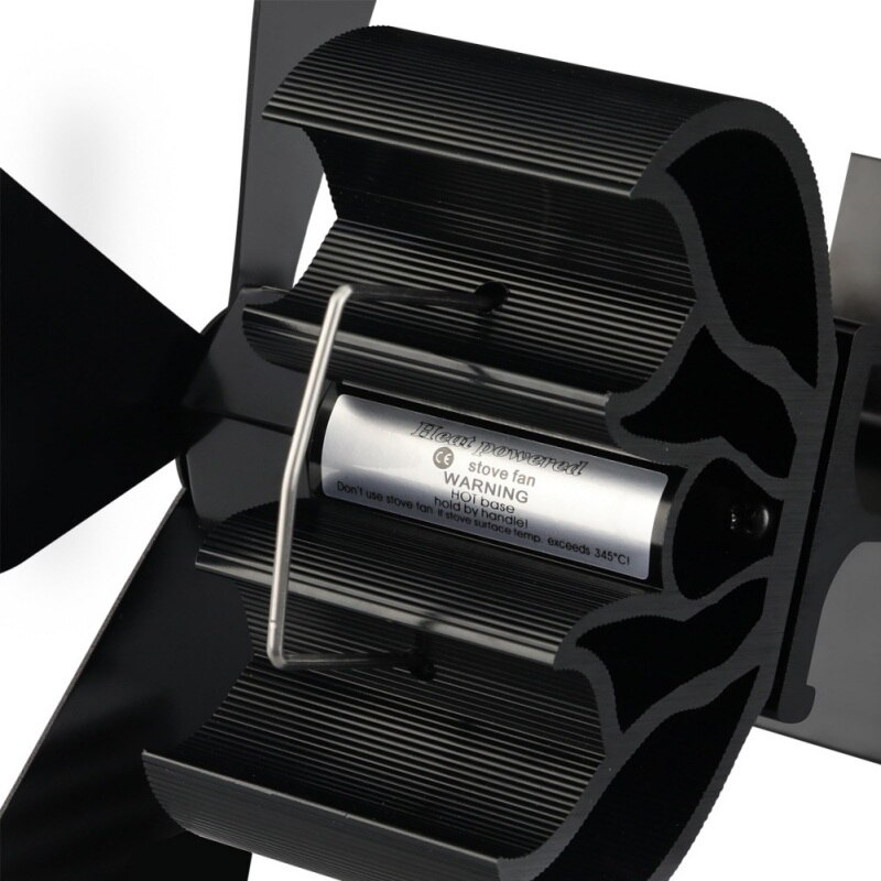 4 Blades Heat Powered Wood Stove Fan Wood Log Burner Fireplace Eco Friendly Fan`