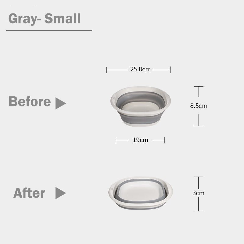 Plastic Folding Basins Portable Wash Basin Home Outdoor Laundry Tub Bathroom Kitchen Accessories Wash Basin 3 Models: Small Gray