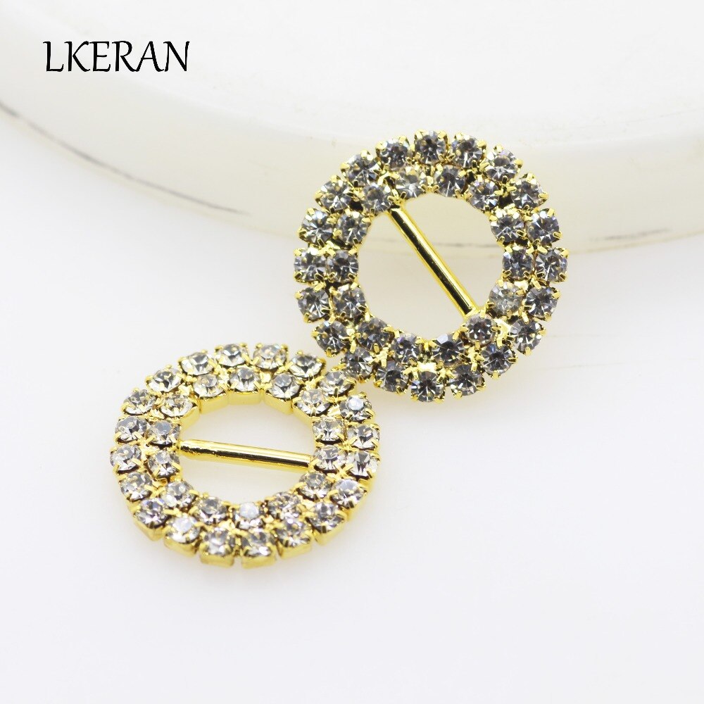 Boucles rondes en strass avec glissière en cristal, 10 pièces 20mm, Mini-rangée de strass (Pole10mm), bricolage manuel, accessoires de ruban de cheveux