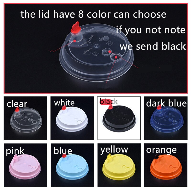 50pcs thick transparent plastic cups 500ml 700ml disposable coffee cup birthday party favors cold drink cups: lid5