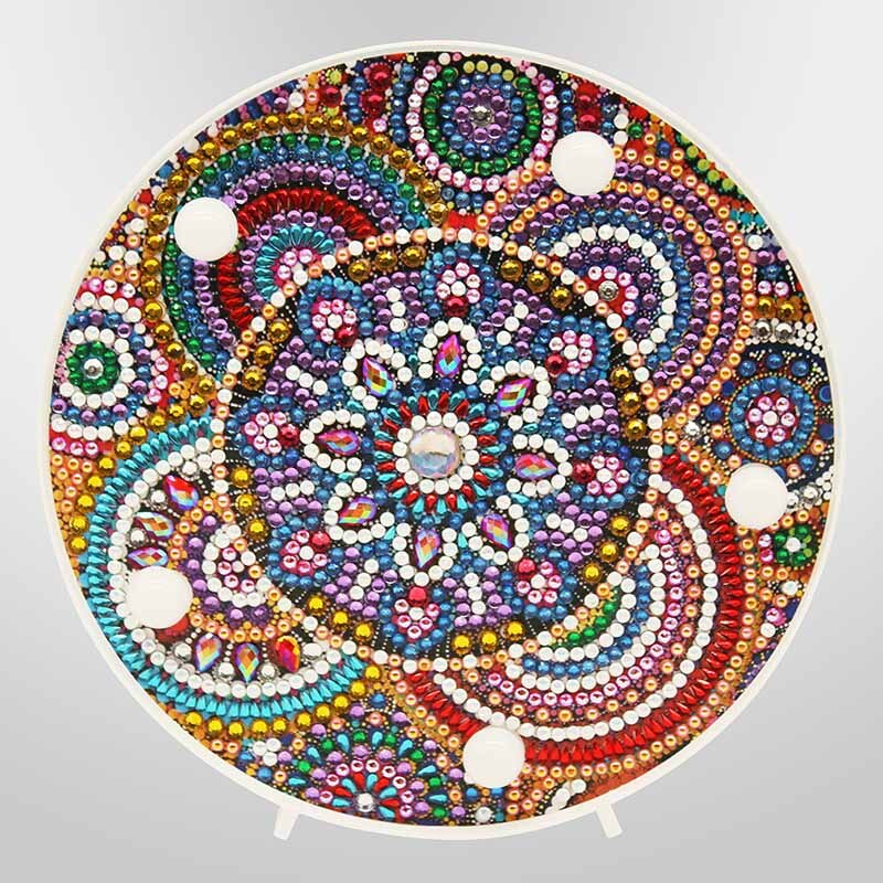Homfun diamant maleri led lampe lys mandala 5d diamant broderi landskab rhinestones diy diamant jul halloween: Zxd 069
