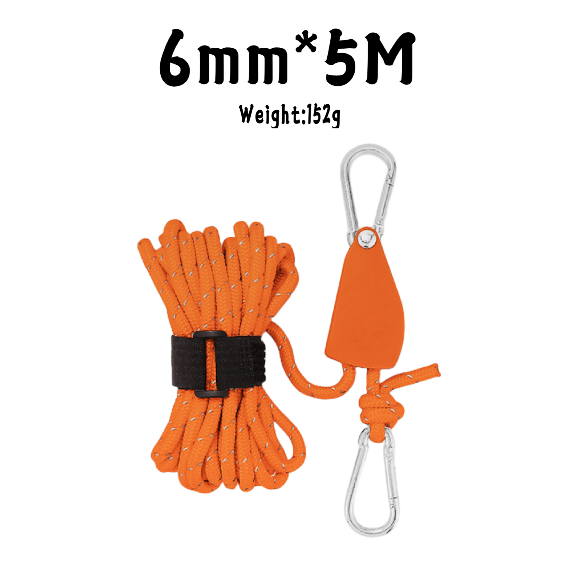 4/5M Camping Touw Tent Verstelbaar Touw Sluiting Vaste Gesp Poelie Spanner Ratelhangers Lampjes Camping Luifel Windtouw: Oranje