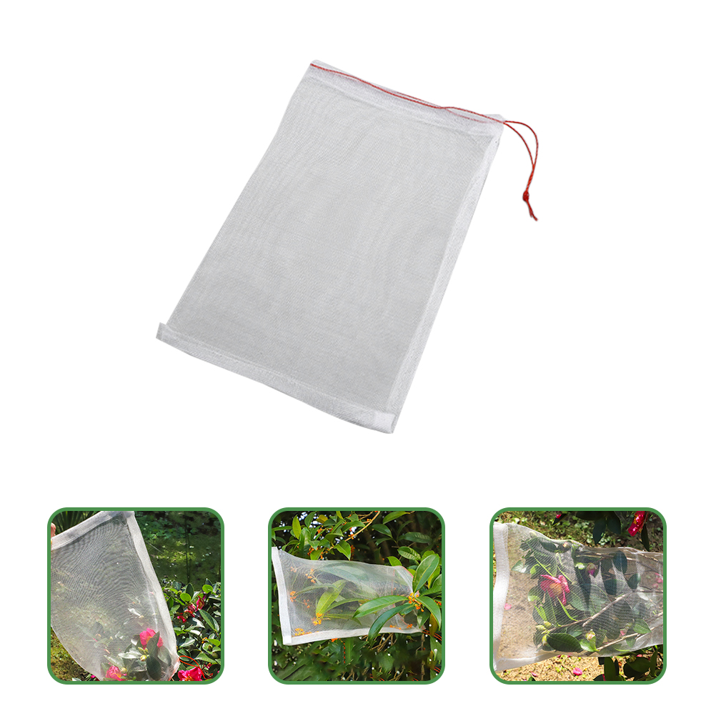 30pcs Garden Fruits Protect Drawstring Bags Nylon Mesh Fruits Netting Bags