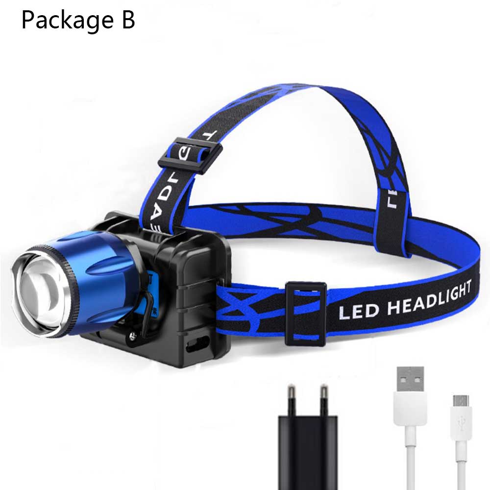 UV LED Purple Headlamp 395nm Battery built-in USB Charger Sensor Headlight Torch Head Catching Scorption Torch Headlamp: B
