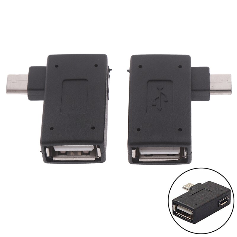 Micro Adapter Usb 2.0 Micro Otg Voeding Poort 90 Graden Haakse Usb Otg Adapters Vrouw Naar Man