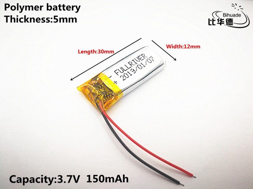 Production of in 051230 501230 150MAH BT150 Bluetooth Headset 3.7V lithium polymer battery 37V