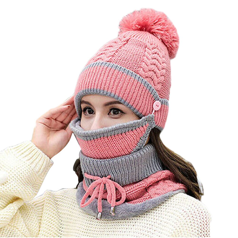 Générique Bonnet Femme Noir - Tricot Tour De Cou Avec Bonnet