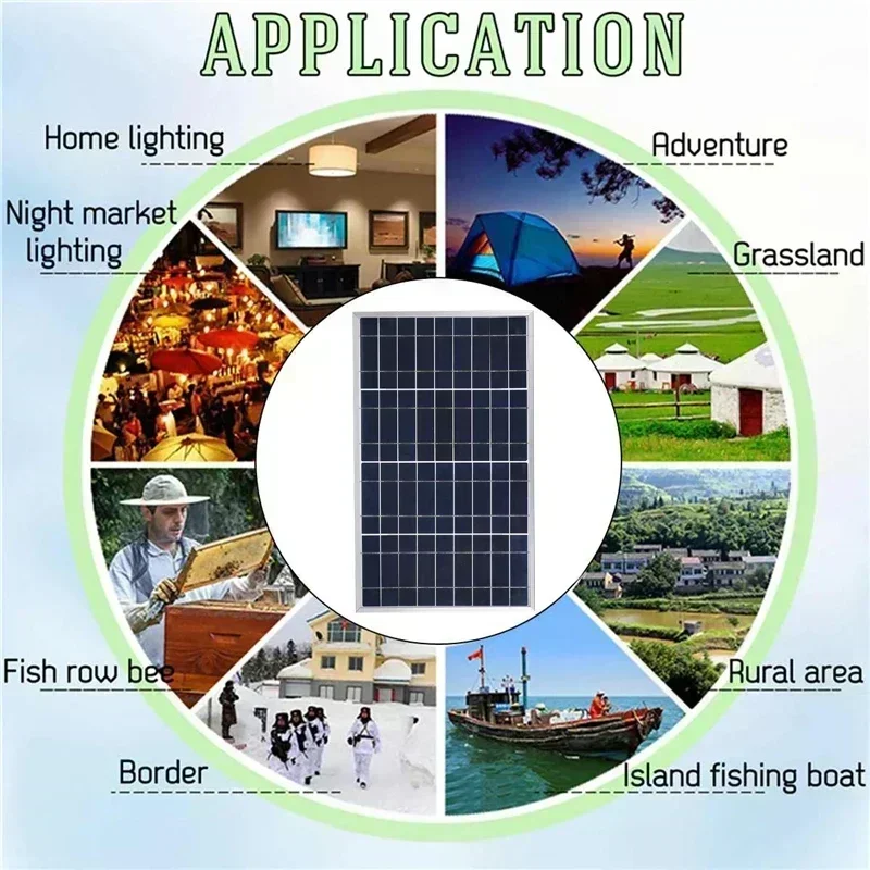 Kit de Panel Solar de 300W, alimentación USB policristalina completa de 12V, generador Solar portátil recargable para exteriores, generador Sola r para el hogar