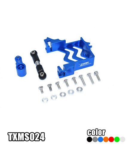 alluminio lega servo base + inossidabile acciaio timone asta + 25T servo braccio per TRAXXAS 1/10 MAXX mostro camion-89076-4: Blu