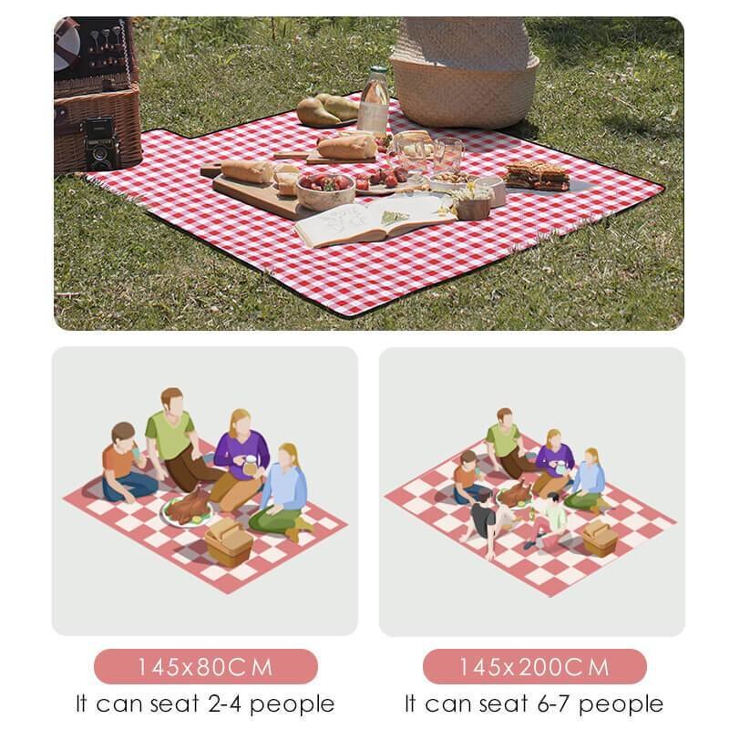 Rood Wit Plaid Outdoor Opvouwbare Waterdichte Picknick Mat Mode Dikker Pad Ademend Zacht Draagbare Camping Reizen Strand Deken