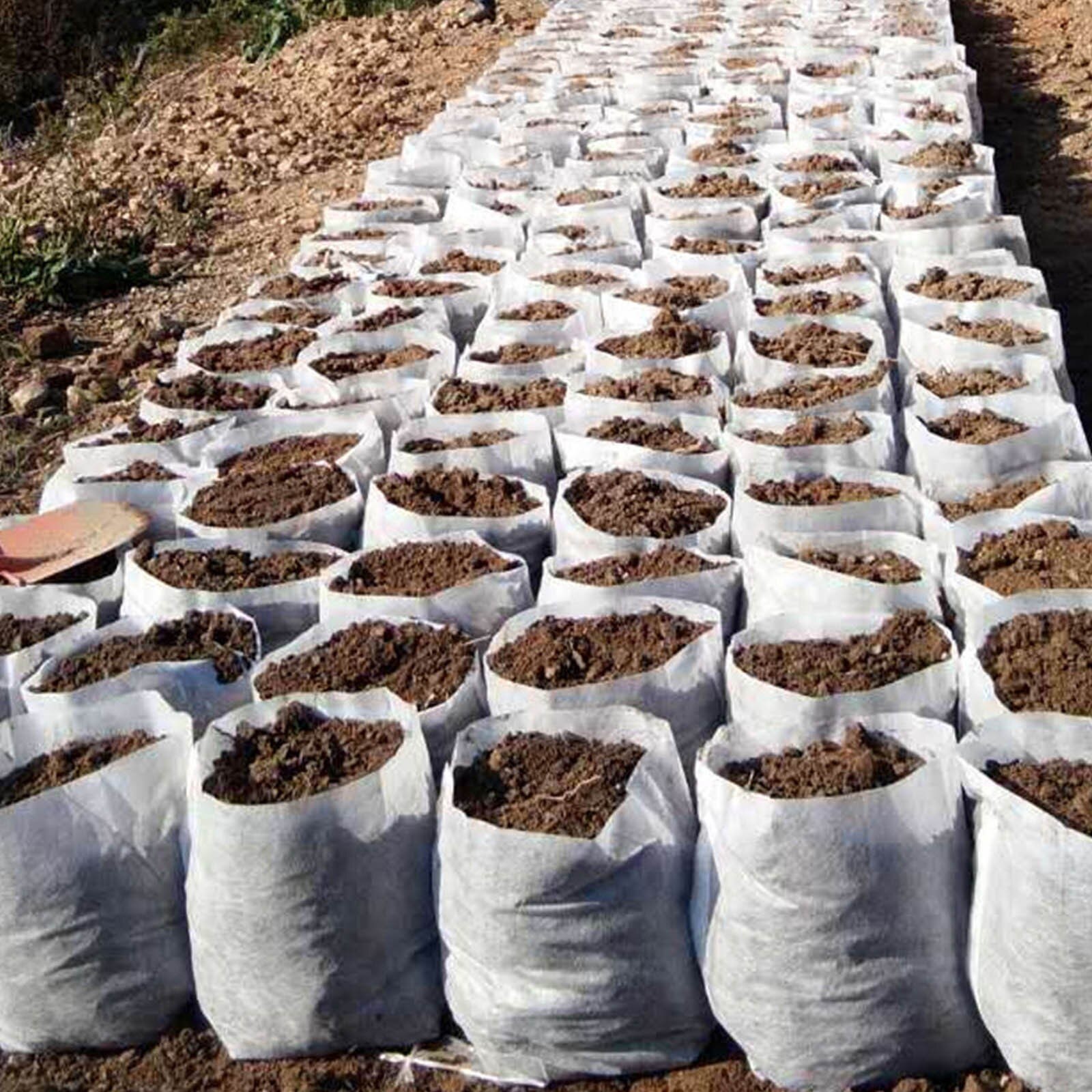 100Pcs Different Sizes Biodegradable Non-woven Seedling Pots Eco-Friendly Planting Bags Nursery Bag Plant Grow Bags for garden