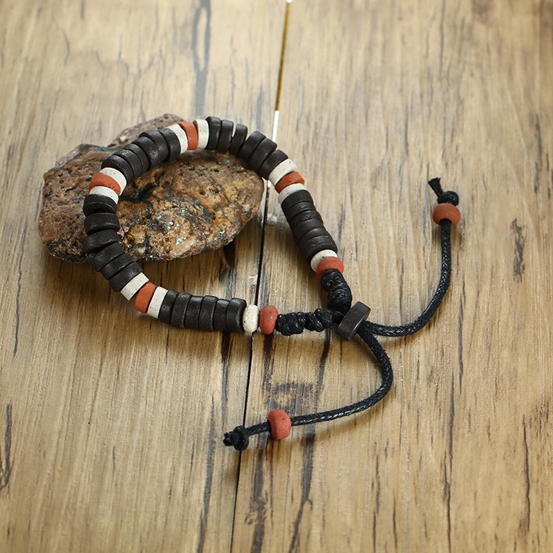 Alte Afrikanische Stamm Stil Natürliche Stein Perlen Armbinde für Männer Frauen Ethnographische unisex Schmuck Einstellbare größe