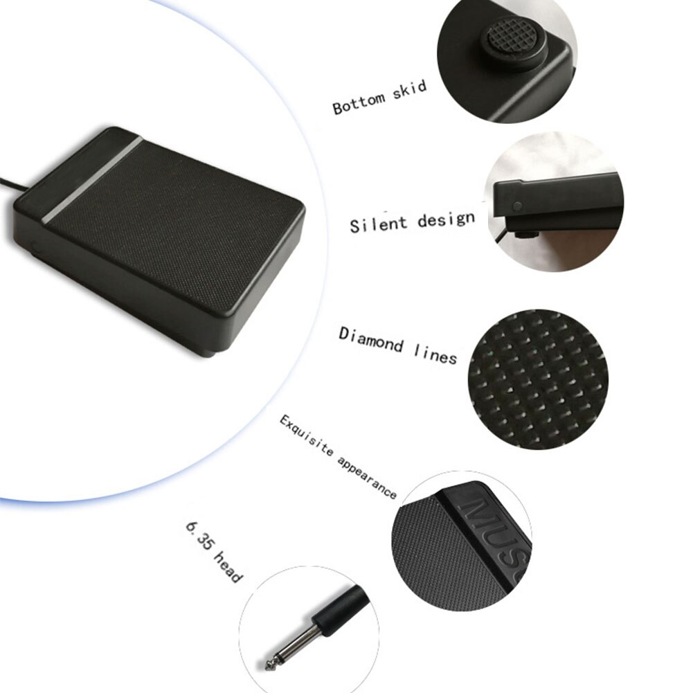 Professionele Instrumenten Gitaar Piano Sustain Voetpedaal Low Noise Universele Kabel Accessoires Elektronische Orgel Onderdelen Met Plug
