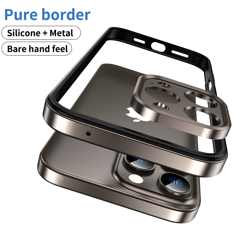 Coque pare-chocs en aluminium pour iPhone 13 Pro avec