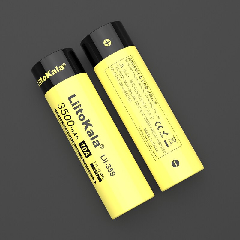 1-10PCS LiitoKala Lii-35S 18650 Battery3.7V Li-ion 3500mAh lithium battery For high drain devices.