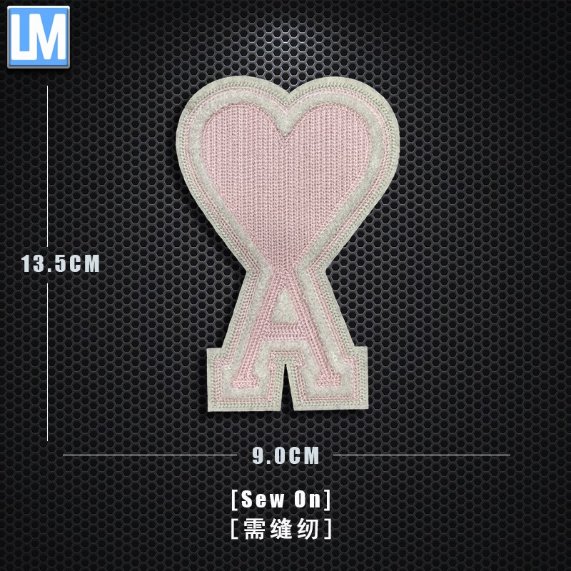 Herz EINE Stickerei kleidung zubehör Patch tuch aufkleber kleine Etikett pfirsich herz stickerei abzeichen abzeichen pfirsich: 017