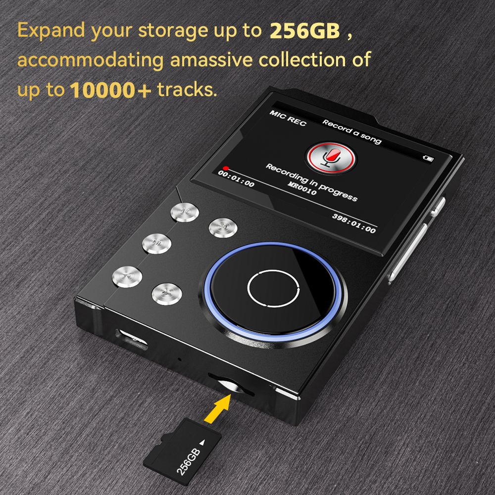 MP3 Player, Lossless DSD High Definition Portable Hi-Fi Digital Audio Music Player with 16GB Memory , Supports Up to 128GB