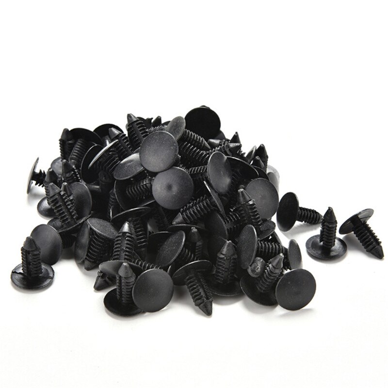 100 stuks diameter deurbekleding zwarte kunststof klinknagelclipbevestiging voor autovoertuig 6mm
