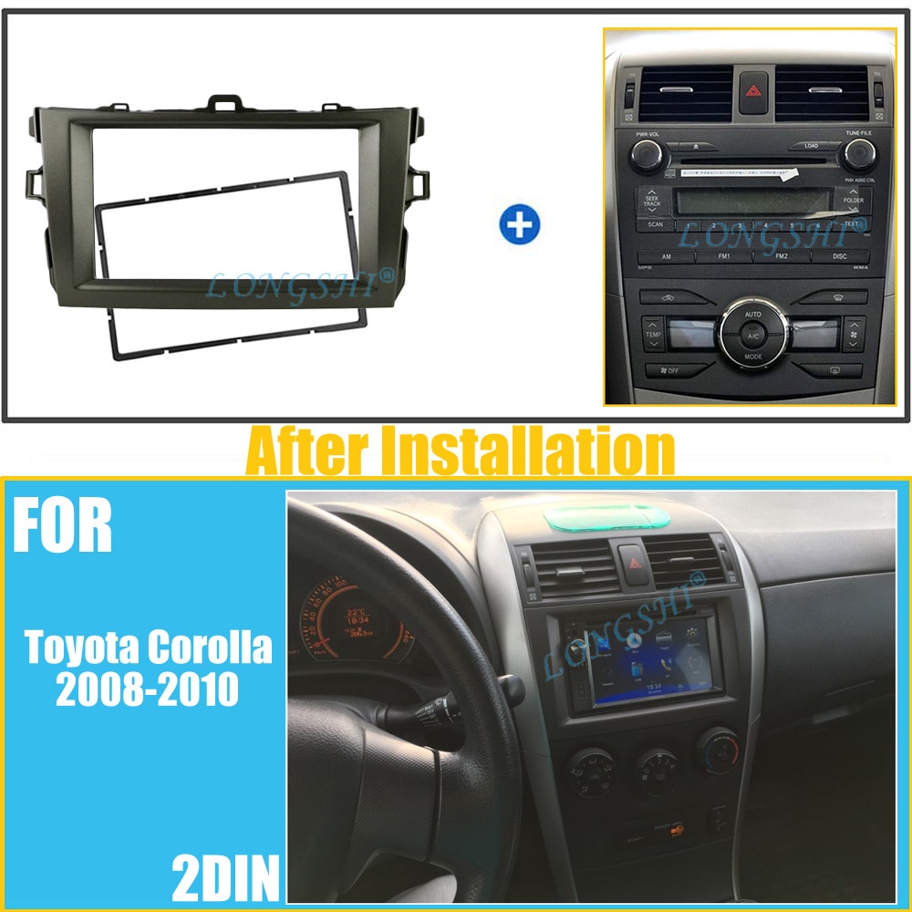 Radio fascia til 2007 toyota corolla 2 din gps dvd stereo cd panel dash mount installation trim kit ramme 2 din