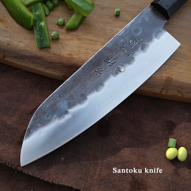 Cuchillo Santoku hecho a mano, 7 pulgadas, 3 capas, japonés, AUS10, cuchilla de alto carbono, Chef, cocina, cuchillos profesionales, herramientas para cortar