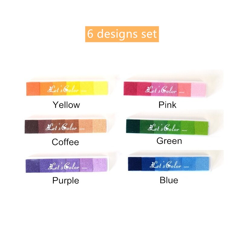 Nadisean 6 Pièces Tampons Encreurs 36 Couleurs Dégradées - Lavables Pour Peinture Au Doigt, Scrapbooking, Artisanat Et Craft