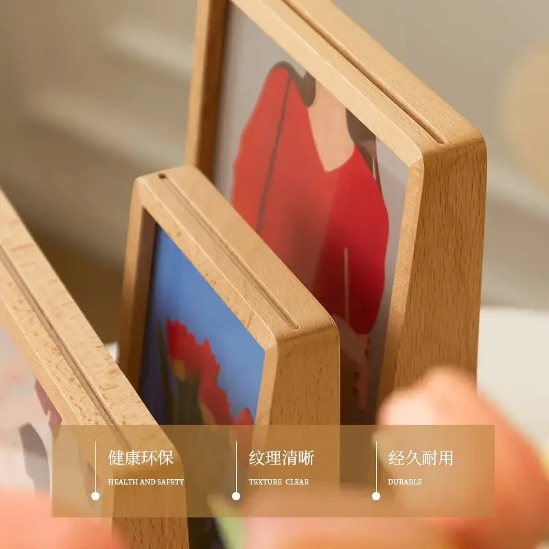 Marco de fotos acrílico original, marco de fotos artístico nórdico de madera maciza Para sesión de fotos, decoración del hogar, Cuadros Para Fotos