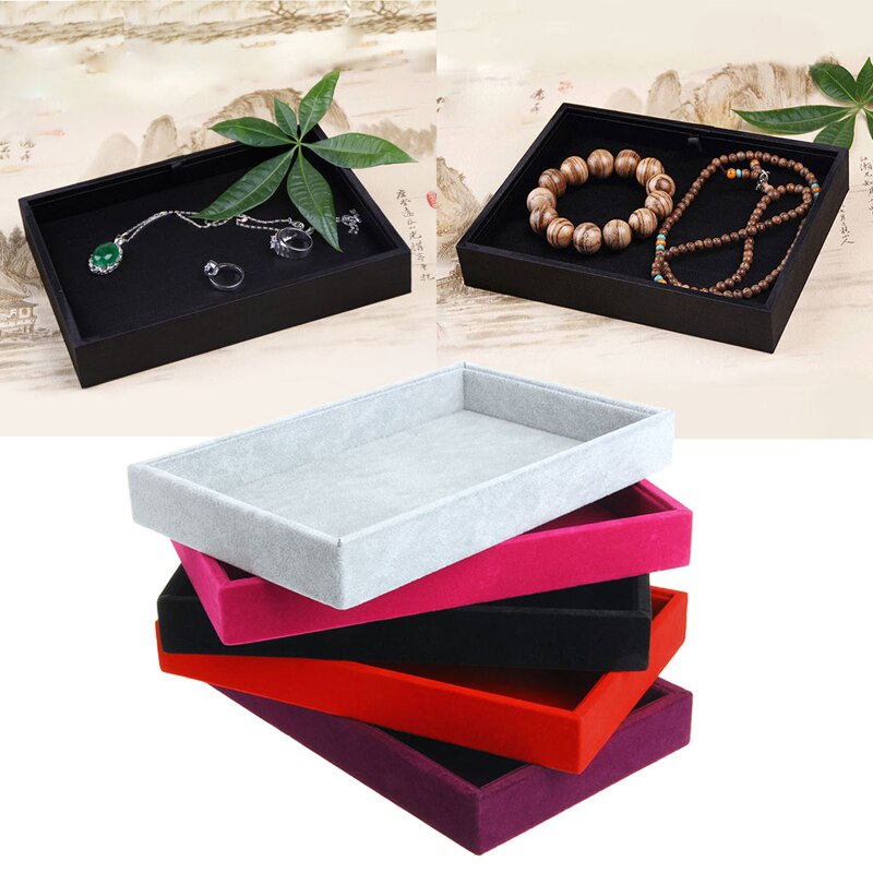 Bandejas de joyería apilables de 5 colores, insertos de terciopelo, bandeja de exhibición de joyería, estuche de soporte, organizador de almacenamiento de decoración de Boutique