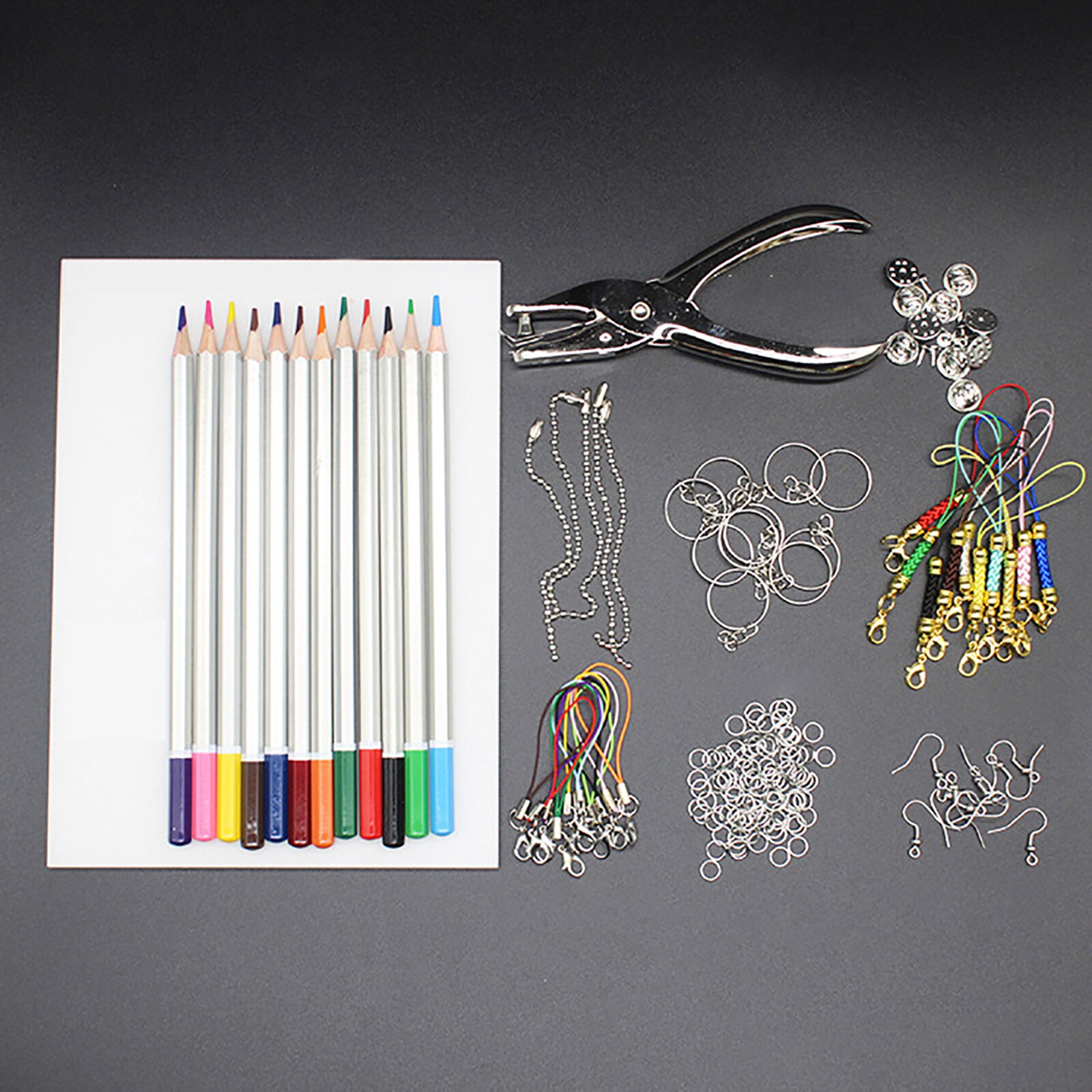 1 Set Shrinky Art Paper Heat Shrink Sheet Plastic Kit Hole Punch Keychains Pencils DIY Color Lead Manual Heat Shrink Film Tool: Type K