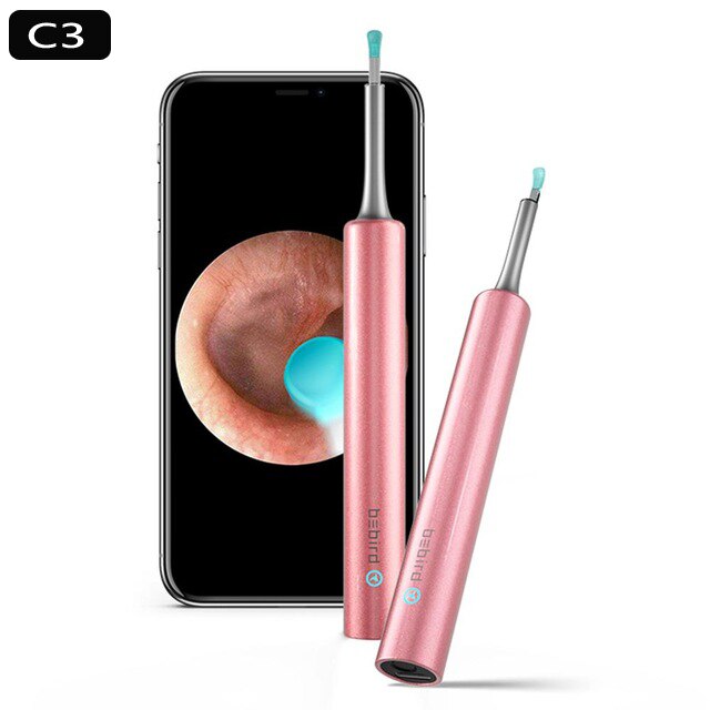 Bebird X17 Pro Bebird Visuele Oor Stok In-Ear Hoge Precisie Endoscoop Veiligheid Oor Wax Verwijderen Cleaner Mini camera Met Base: C3 Pink