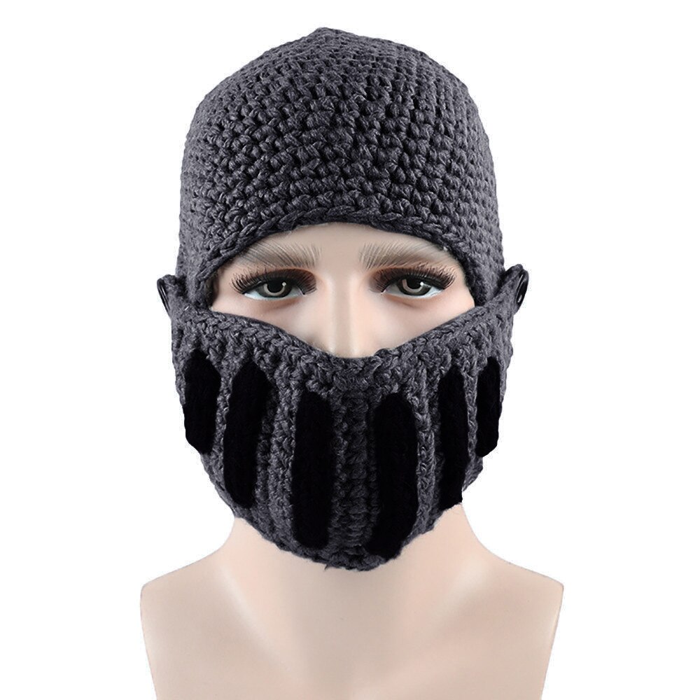 Winddicht Panelled Romeinse Ridder Handleiding Gebreide Muts Winter Masker Cap Unisex Warm Mutsen Skullies Chapeu Masculino # T2