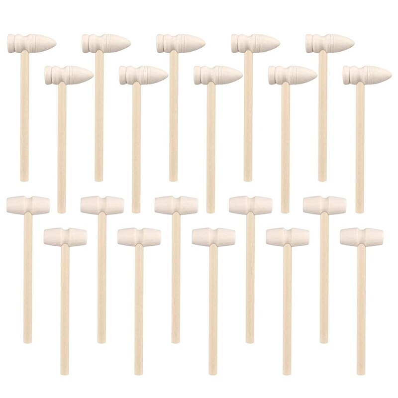 20 Pcs Mini Houten Hamers Krab Kreeft Hamers Hardhout Mallet Beukende Speelgoed Schelpdieren Hamer Zeevruchten Hamer Chocolade: Default Title