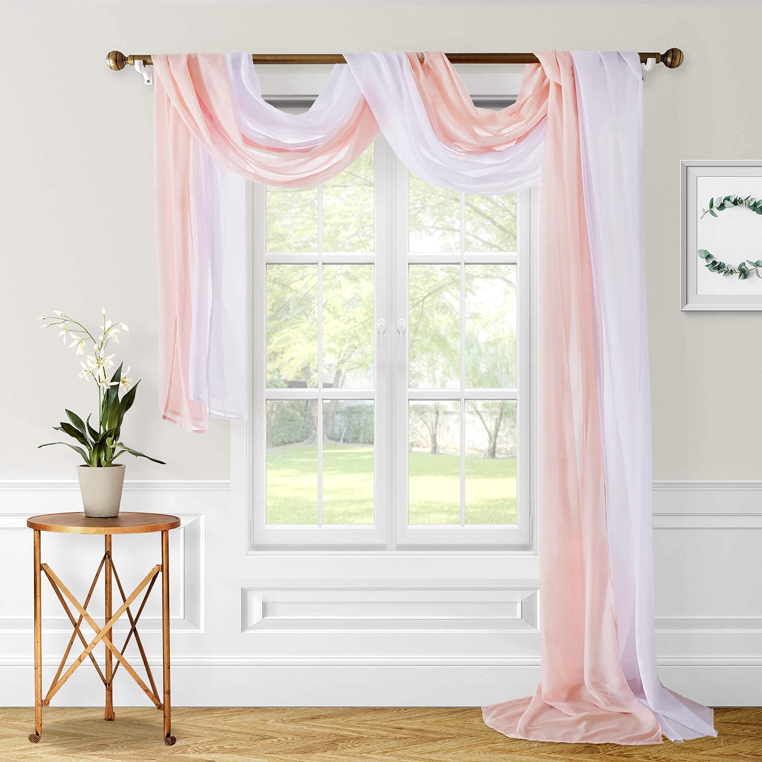 Bruiloft Boog Drapping Stof 27.5Inch X 236Inch Chiffon Stof Gordijn Gordijnen Ceremonie Receptie Swag