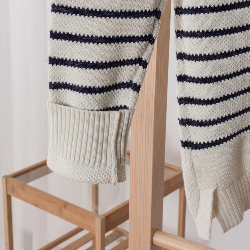 METERSBONWE Winter Men Sweaters Round Neck Striped Sweater