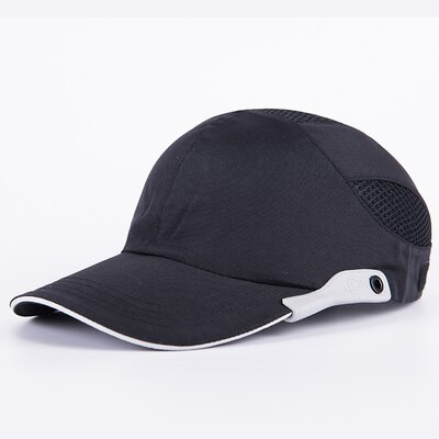 Reflective Work Safety Protective Helmet Bump Cap Hard Inner Shell Baseball Hat Style For Work Factory Shop Head Protection: 8007 black