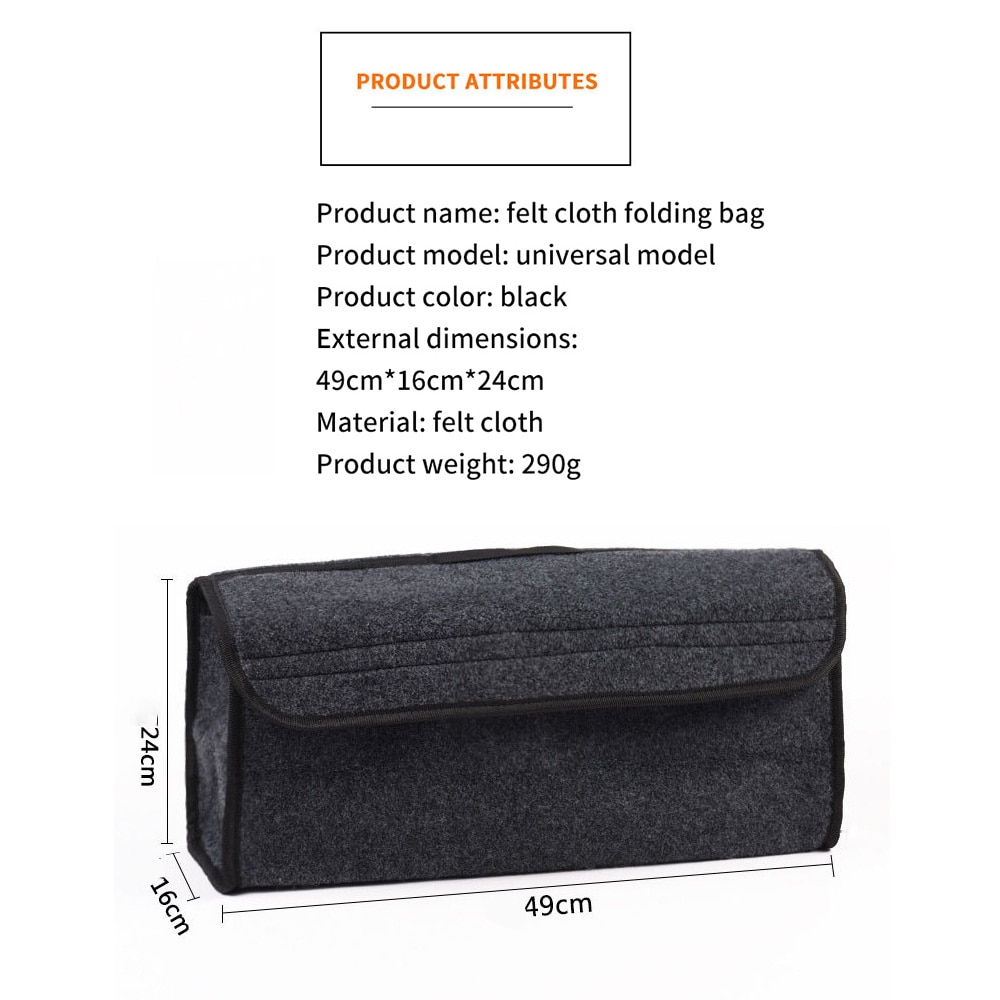 Car Trunk Organizer Storage Box Bag Foldable Soft Felt Auto Car Boot Organizer Travel Tools Stowing Tidying Container Box