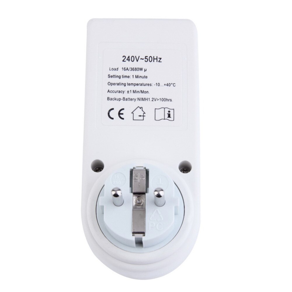 230V Plug Switch Socket Plug-in Programmable Timer Switch Socket with Clock Summer Time Random Function Top