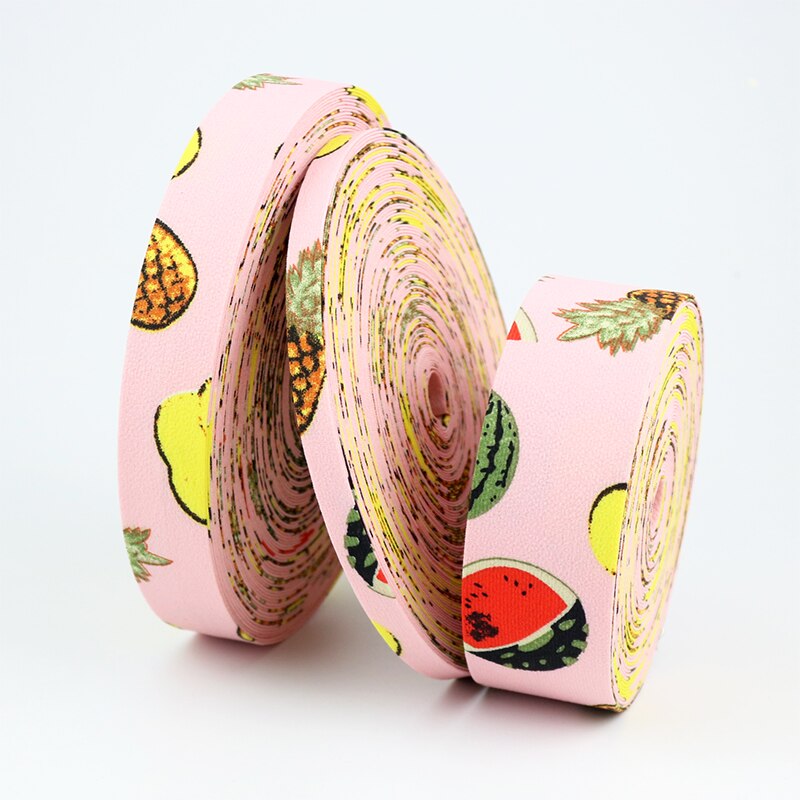 Sisi crafts tape 10 25 40mm frugtbånd vandmelon ananas print stof chiffon bias lagdeling gør det selv hår sløjfe krave trim bånd