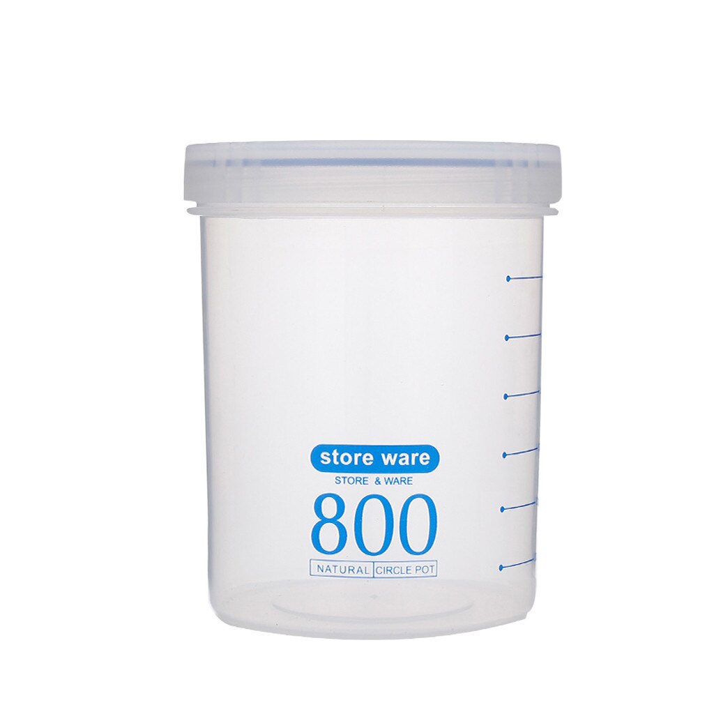 Kitchen Transparent Storage Box Multigrain Storage Box Hermetically Sealed Plastic Round Spiral Storage Tank Food Container: Blue M