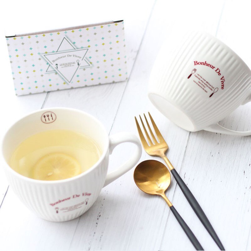 Nordic Microwavable Large Capacity Ceramic Mugs Kids Breakfast Oat Milk Cups Couple Office Tea Ciffee Mug Kitchen Food Container