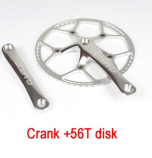 Litepro sykkel kranksett integrert enkelt kranksett krank 45t 47t 53t 56t 58t bcd 130mm for sammenleggbar sykkel sykkel kranksett 170mm: 56t sølv